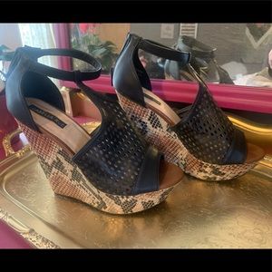 NWOT open toe wedges